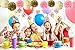Paxcoo Pink and Gold Happy Birthday Banner with Tissue Paper Pom Poms Tassel Garland for Party Decorations