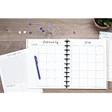 2018 Monthly Calendar for Disc-Bound Planners, Fits Circa Letter, Arc by Staples, TUL by Office Depot, Letter Size 8.5"x11" (Planner Not Included)
