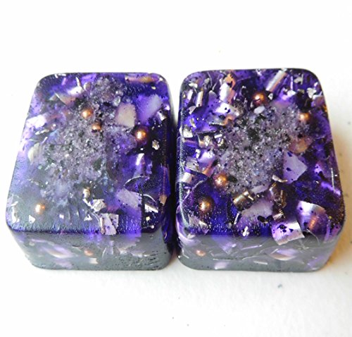 Violet Ultramarine 2 Mini Cube Tower Busters Crystal Orgone (Violet Ultramarine)