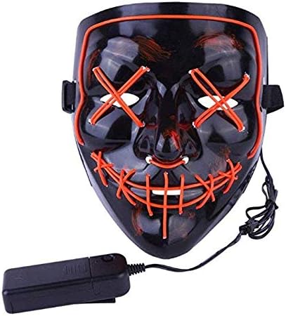 Halloween Mask,Cosplay Mask Purge Mask Light Up,Adjustable LED Masks for Halloween Costume Masquerade Parties/Carnival/Gifts