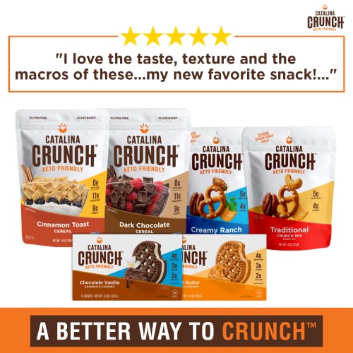 Catalina Crunch Cinnamon Toast Keto Cereal (9oz Bag) Low Carb, Sugar