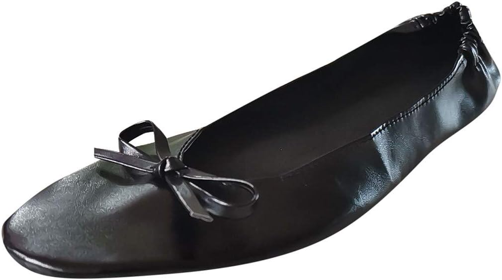 JESPER Women Lightweight Portable Travel Foldable Ballet Flats Outdoor Dance Party Roll Slipper Shoes