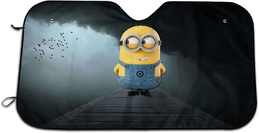 Amazon Minions ミニオン 車用サンシェード ミッフィー フロントガラス用 ガラスバイザーカバー 吸盤 遮熱 遮光 Uvカット 紫外線対策 日焼け防止 折り畳み 日除け 車用品 簡単着脱 70x130cm サンシェード 車 バイク