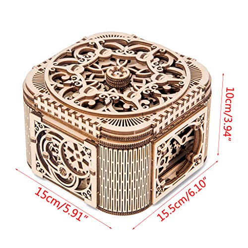 3D DIY Toy Wooden Mechanical Puzzle Jewelry Box Model Building Kits Children Gifts - Thumbnail 5