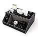 Amzdeal PU Leather Tissue Box Holder Multi-functional Home Office Desk Organizer Storage Box (Black)