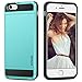 Vofolen Sliding Cover for iPhone 6S Plus iPhone 6 Plus Case Wallet Card Holder Dual Layer Protective Hard Shell Tough Bumper Armor Scratch-Proof Hybrid Cover for iPhone 6 Plus 6S Plus - Sky Blue