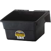 Little Giant&reg; Rubber Hook Over Feeder | Heavy Duty Mountable Livestock &amp; Pet Feed Bucket | Over Fence Rubber Cattle Feeder | 18 Quart