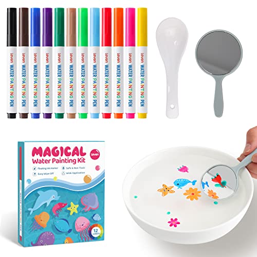 Leven Magical Water Painting Drawing Set for Kids, Floating Ink Pens 12