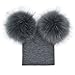 Baby Winter Warm Knit Hat Infant Toddler Pom Pom Beanie Photography Fur Ski Cap (Grey)