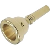 Cheerock 12C Gold Plated Trombone Mouthpiece for Euphonium Baritone | standard bore fit, bright tone projection, student and professional , marching band compatible, wind instrument upgrade