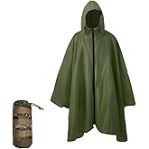 Nomadnia Plus Size Adult Rain Poncho with Hood and Zipper, Poncho Para Lluvia, Tactical Ponchos Adult For Camping, Hiking