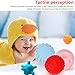 Newdanceus New Package 10pcs Sensory Balls Plastic Soft & Textured Balls Squeezy Squishy Bouncy Fidget Multi-Shape Toys with Bright Colors and Sounds for Baby Toddler BPA Free
