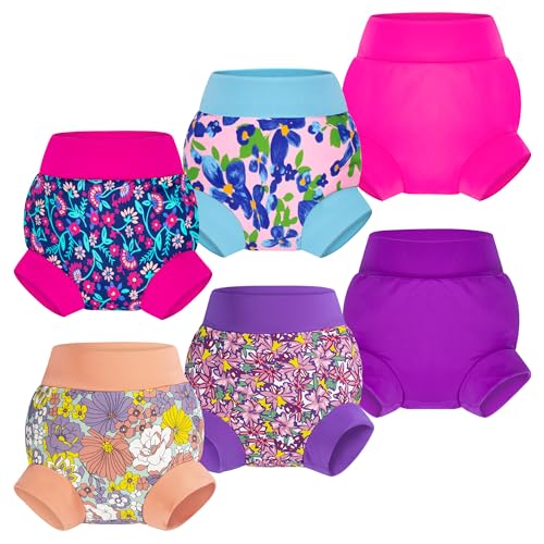 BIG ELEPHANT Baby Swim Diapers 3/6 Pack – Reusable Waterproof Diapers, Soft Breathable Swimwear for Boys and Girls