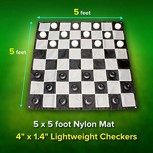 Get Out! Giant Checkers Set Outdoor Games for Family Lawn Games Large