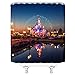 Feierman Dream Castle Shower Curtain Decor Colorful Beautiful Night Playground Bathroom Curtain Decor Machine Washable Fabric Bathroom Decor Set with Hooks 70x70Inches