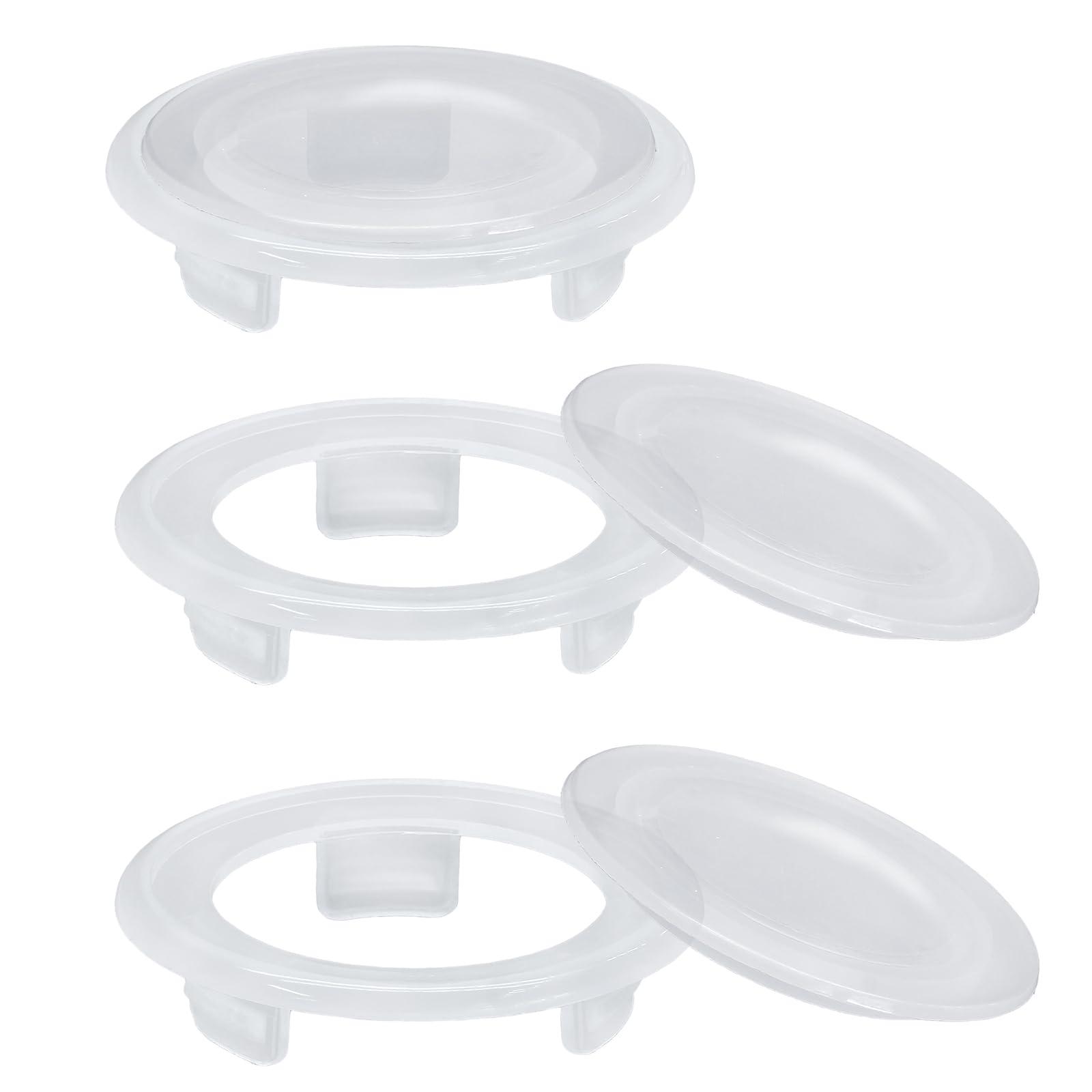 Photo 1 of Biaungdo 3 Sets 3 Inch Outdoor Patio Table Umbrella Hole Ring and Cap Set, Standard Size Garden Beach Tablet Thicker Hole Ring Plug and Cap Set(White, Inner Diameter 50mm/2inch)