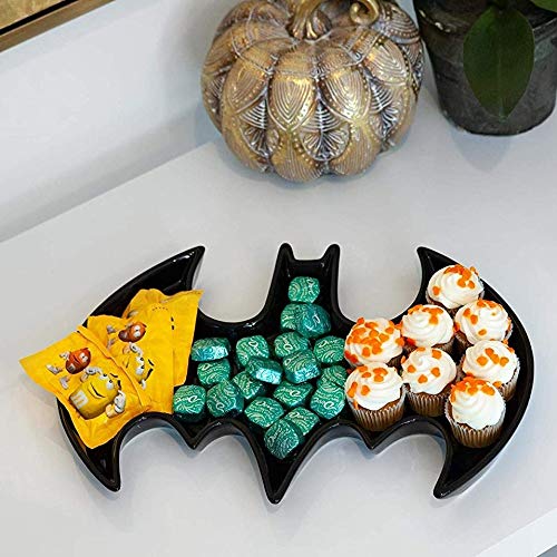 Batman-Ceramic-Serving-Tray-Platter-DC-Justice-League-Bat-Symbol-Design-Dishwasher-and-Microwave-Safe-Black-14-x-10