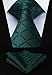 HISDERN Plaid Tie Handkerchief Woven Classic Stripe Men's Necktie & Pocket Square Set