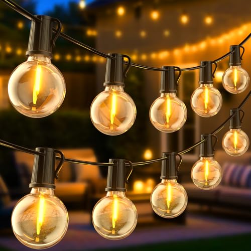 FIFlying Outdoor Fairy Lights, 48.15M/158FT G40 Waterproof Garden Lights with 70+2 LEDs, 2700K Warm White Outdoor Light Chains, Suitable for Patios, Parties, Festivals, Weddings, Gardens