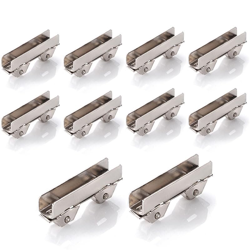 10pc Silver Glass Door Wheel Clamps - Sliding Door Roller, Window Bearing Wheel for 8mm Thick Glass, 46x20mm