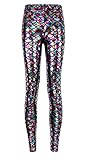 Alaroo Women Bling Mermaid Print Scale Leggings Pants Rainbow S