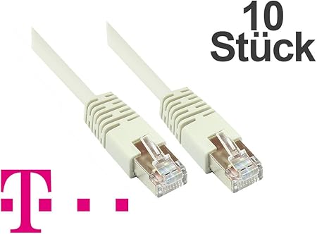 Economy Set Of 10 Remaining Items Telekom Patch Cable Cat 5 F Utp Grey For Connecting Router Dsl Modem Etc 5m Amazon Co Uk Computers Accessories
