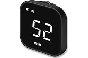 Digital GPS Speedometer, VEESA Car Universal HUD Head Up Display, GPS Smart Gauge Speedometer with Speed MPH Compass Fatigued Driving Alert Overspeed Alarm Trip Meter for All Vehicle (Black)