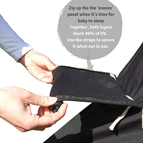 SnoozeShade Plus Stroller Sun Cover (6m+) | UV Sunshade for Baby Strollers & Joggers | Universal Fit for 3 & 4 Wheelers | Blocks 99% of The Sun's Rays - Thumbnail 5