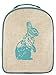 SoYoung Toddler Lunch Bag - Raw Linen, Eco-Friendly, Retro-Inspired, Leakproof, Easy to Clean - Aqua Bunny