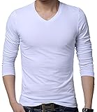 QZUnique Men's Plus Fashion V-Neck Long Sleeve T-Shirt