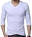 QZUnique Men's Plus Fashion V-Neck Long Sleeve T-Shirt