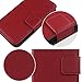 Gukas Design Genuine Leather Case for Huawei Ascend Mate 2 4G Wallet Premium Flip Protection Cover Skin Pouch with Card Slot (Dark Red)