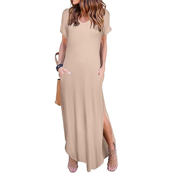 Women's Ribbed Knit Dress Long Sleeve Round Neck Drawstring Slim Fit Side  Slit Fall Sweater Dress (Apricot,S) at Amazon Women's Clothing store