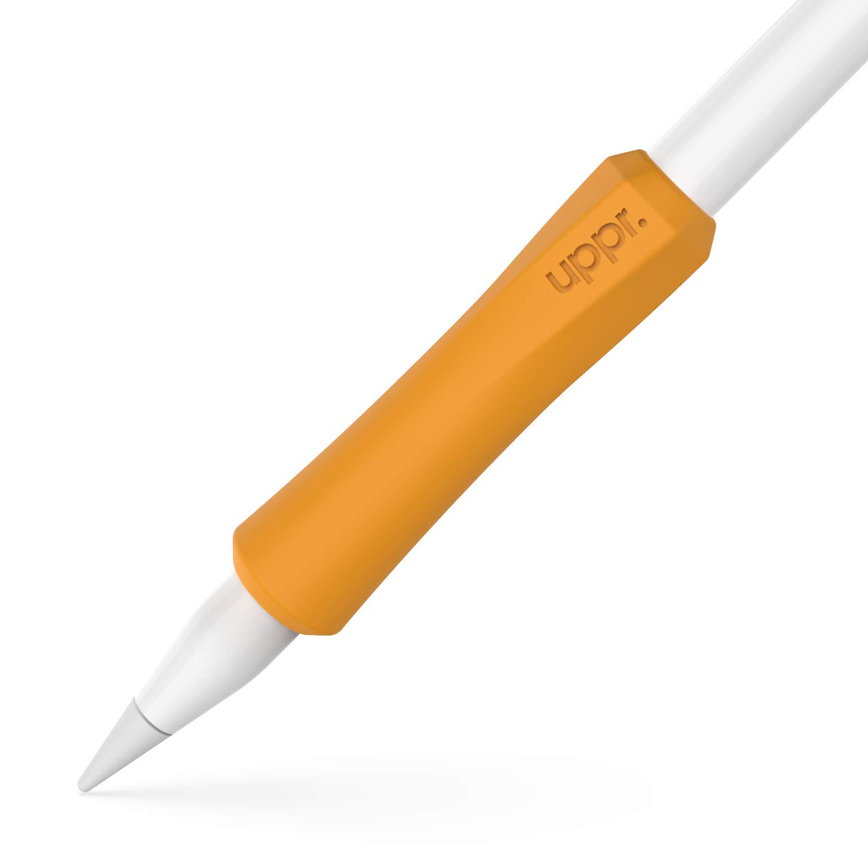 UPPERCASE Designs NimbleGrip Premium Silicone Ergonomic Comfort Grip Holder, Dual Sided Design, Compatible with Apple Pencil Pro, USB-C, 2nd and 1st Generation (1 Pack, Orange)