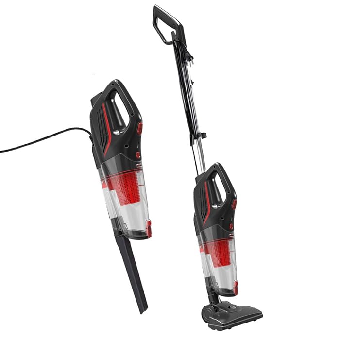 Dibea 2-in-1 Corded Upright Stick & Handheld Vacuum Cleaner 15Kpa Strong Suction Multi-Layer HEPA Filter, 1L Dust Bin, Five Height Adjustment Settings for Carpet Hard Floor SC4588