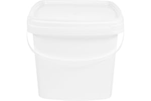 Tofficu Plastic Bucket Food Container 5 Gallon with Lid Portable Water Bucket for Household Cleaning and