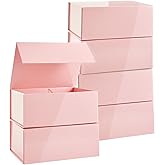 Stockroom Plus Jewelry Gift Box Set - 6-Pack, 9.5 x 7 x 4 In, Pink Magnetic Lids - Bulk Boxes for Bridesmaid Proposals, Wedding & Birthday Surprises
