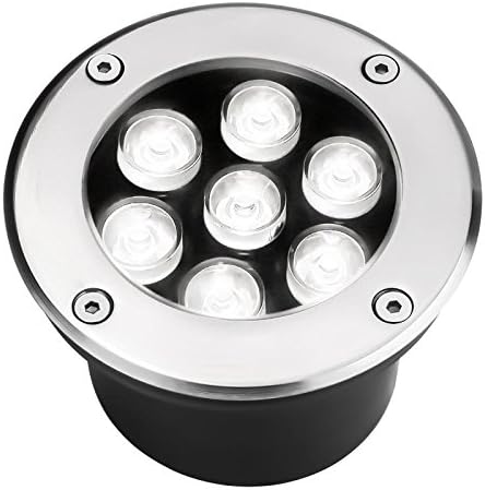 Landscape Lights Low Voltage Led Pathway Lights 7W 12V-24V Outdoor Landscaping Lights Outside Landscape Lighting in Ground Well Lights for Driveway, Deck, Step, Outdoor Garden Lights (Cold White)