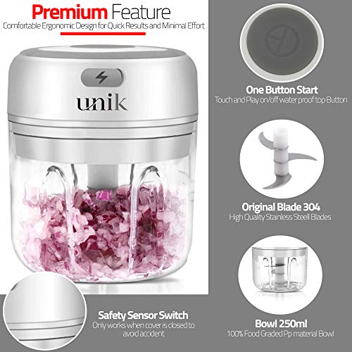 UNIK Electric Mini Garlic Chopper, Garlic Mincer, For Spice And Onion