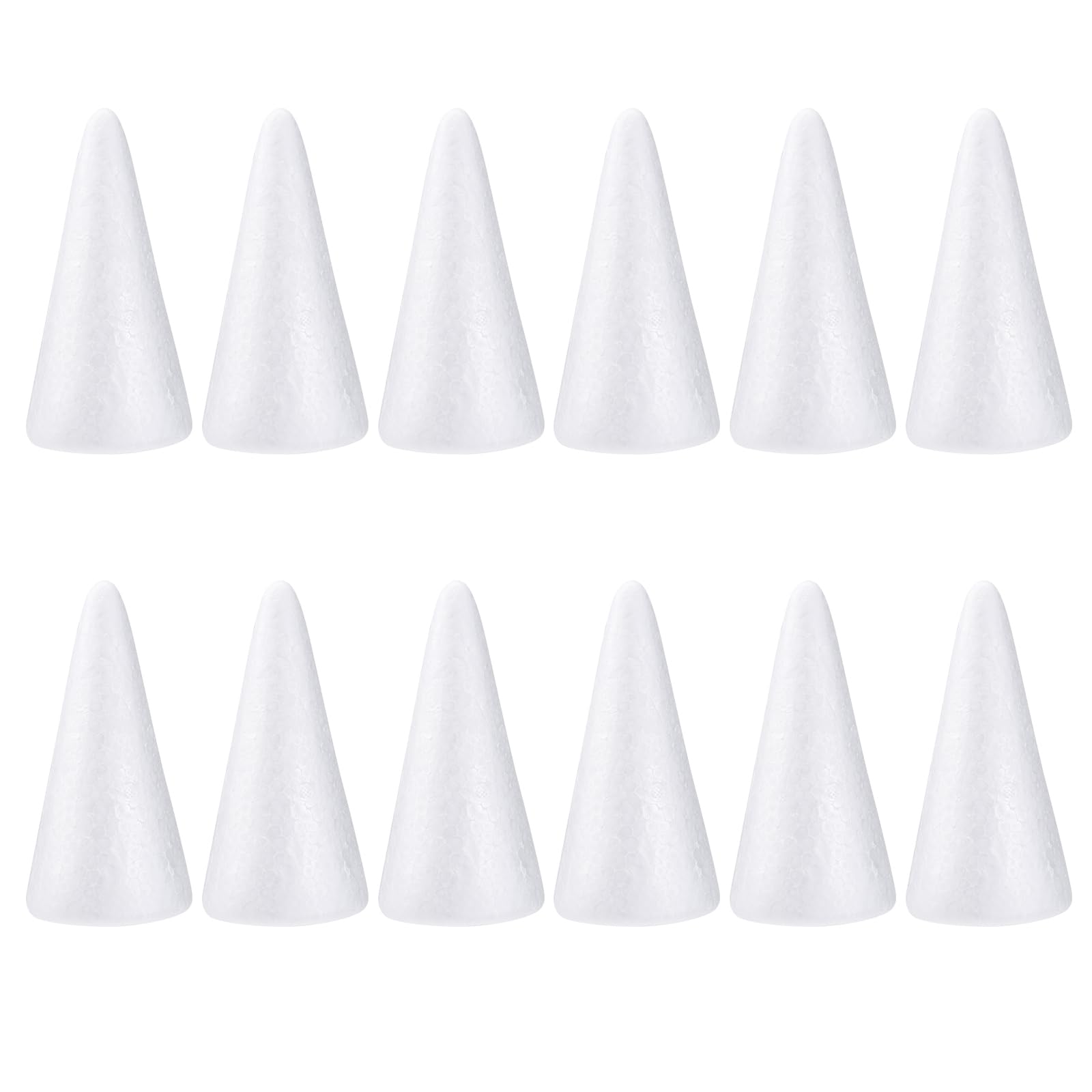 12pcs Craft Foam Cone Christmas Tree Foam Disc Foam Cone for Sculpture Modeling DIY Arts Crafts Ornaments Christmas Table Centerpiece Wedding Decoration