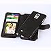 Galaxy Note 4 Case, Note 4 Case, CaseUp 12 Card Slot Series - [Zipper Cash Storage] Premium Flip PU Leather Wallet Case Cover With Detachable Magnetic Hard Case For Samsung Galaxy Note 4 - Black