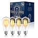 Edison LED Light Bulbs - Dimmable - Vintage Style Warm Filament 4W (40 Watt Equivalent) - UL Listed - ST64 - Color 2300K - E26 Medium Base (4 PACK)
