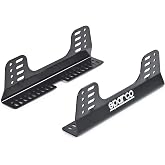 Sparco Seat Bracket, Competition, Side Mount, FIA Approved, Adjustable, Steel, Black Powder Coat, Universal, Kit