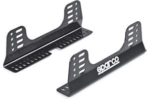 Sparco Seat Bracket, Competition, Side Mount, FIA Approved, Adjustable, Steel, Black Powder Coat, Universal, Kit