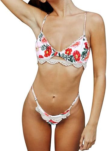 Tanquini De Renda Para Mulheres Meninas Sexy Conjunto De Biquini De Duas Pecas Acolchoado Maio Push Up Amazon Com Br