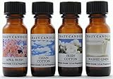 Crazy Candles 4 Bottles Set, 1 April Fresh, 1 Clean Cotton, 1 Fresh Cotton, 1 Washed Linen 1/2 Fl Oz Each (15ml) Premium Grade Scented Fragrance Oils