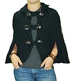 Custo Barcelona Women's Kapa Across Button Shawl 4/38 Black