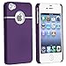 eForCity Snap-On Rubber Coated Case for Apple iPhone 4/4S - Retail Packaging - Purple