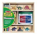 Melissa & Doug Wooden Stamp Set - Dinosaurs (Arts & Crafts, Sturdy Wooden Storage Box, Washable Ink, 14 Pieces, Great Gift for Girls and Boys - Best for 4, 5, 6, 7 and 8 Year Olds)