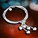 Women Girl Silver Link Bracelet，Five-line Chain with Five-Heart Love Bracelet(7.5